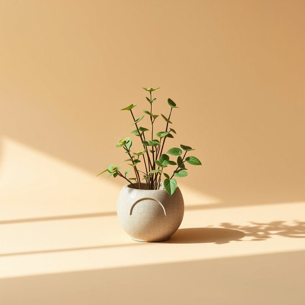 [s 739784395] [gs 7] [is 25] [u 0] [oi 0] [m flux1] A garden decoration item, centered, studio shot, minimalist aesthetic, soft shadows, beige backgroun